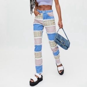 NWT The Ragged Priest Vision Patchwork High Rise Jeans